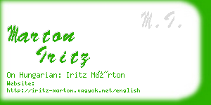 marton iritz business card